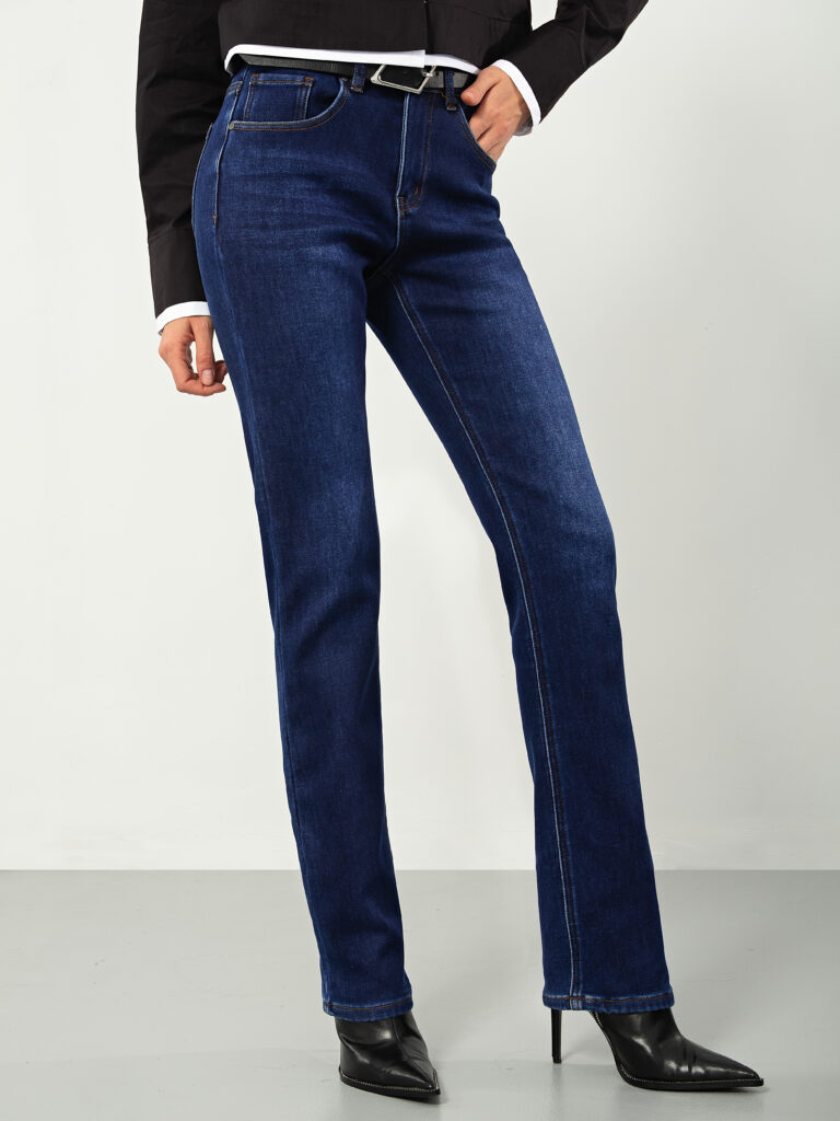 джинсы женские утепленные темно-синие 3