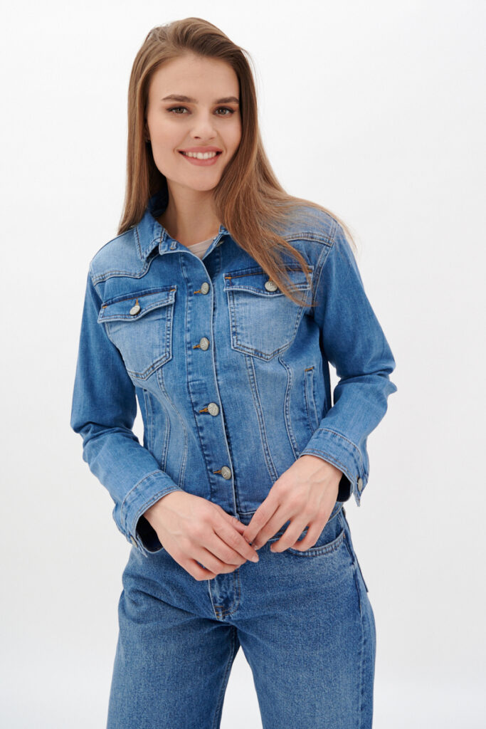 куртка женская джинсовая голубая 1