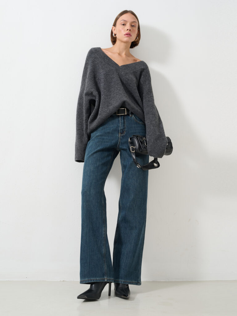 джинсы женские утепленные темно-синие 1