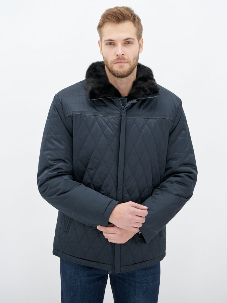 куртка утепленная темно-синяя 1