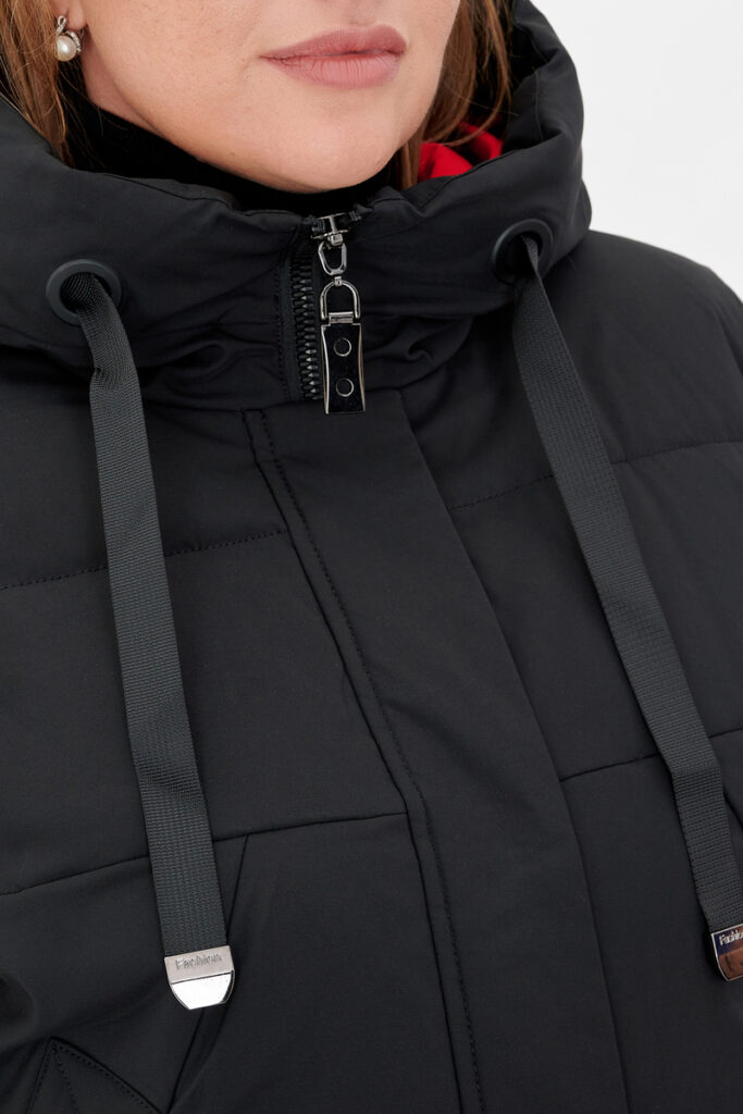 куртка женская утепленная черная 4