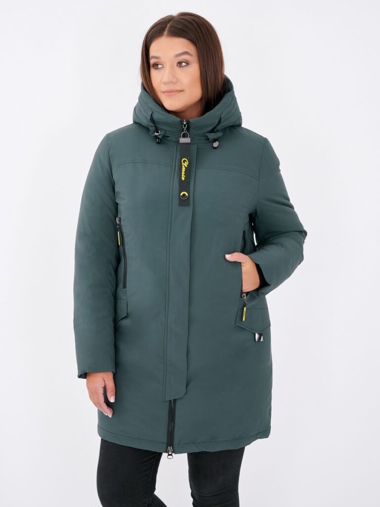 куртка женская утепленная хаки 1