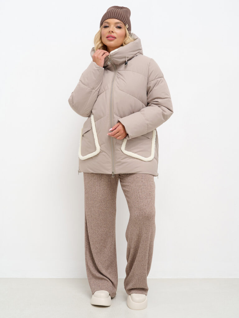 куртка женская утепленная пудровая 7