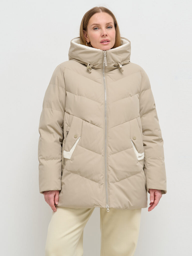 куртка женская утепленная бежевая 1