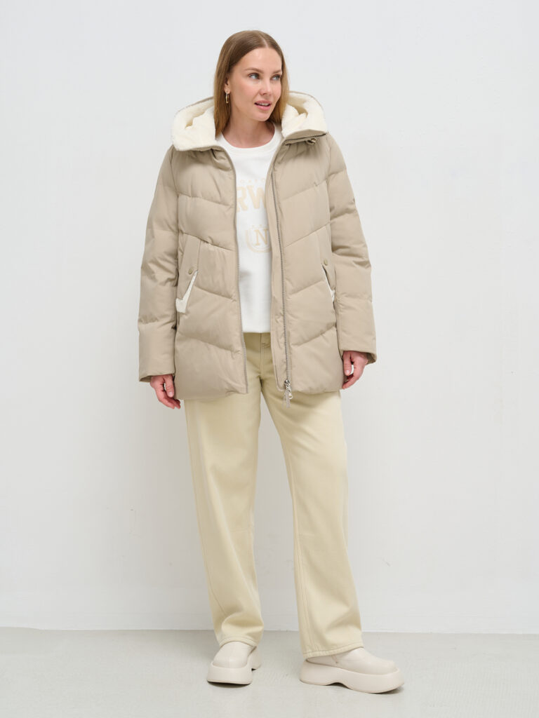 куртка женская утепленная бежевая 2