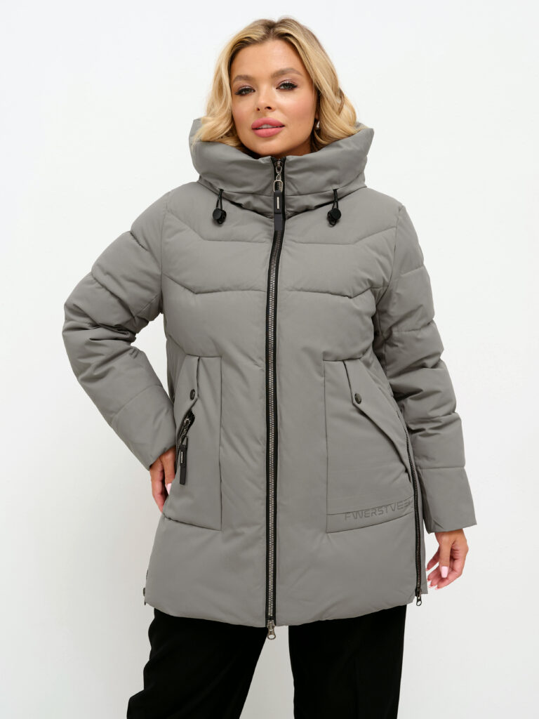 куртка женская утепленная серая 1