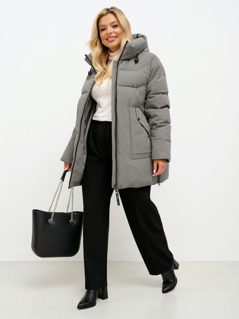 куртка женская утепленная серая 2