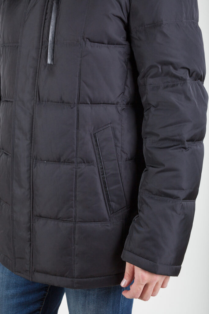 куртка мужская утепленная с мехом кролика черная 5