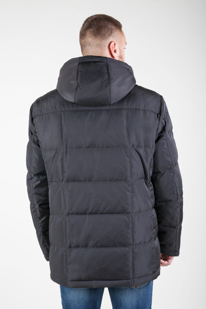 куртка мужская утепленная с мехом кролика черная 6