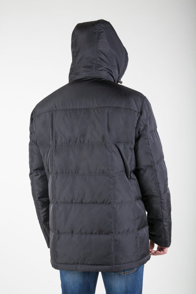 куртка мужская утепленная с мехом кролика черная 8