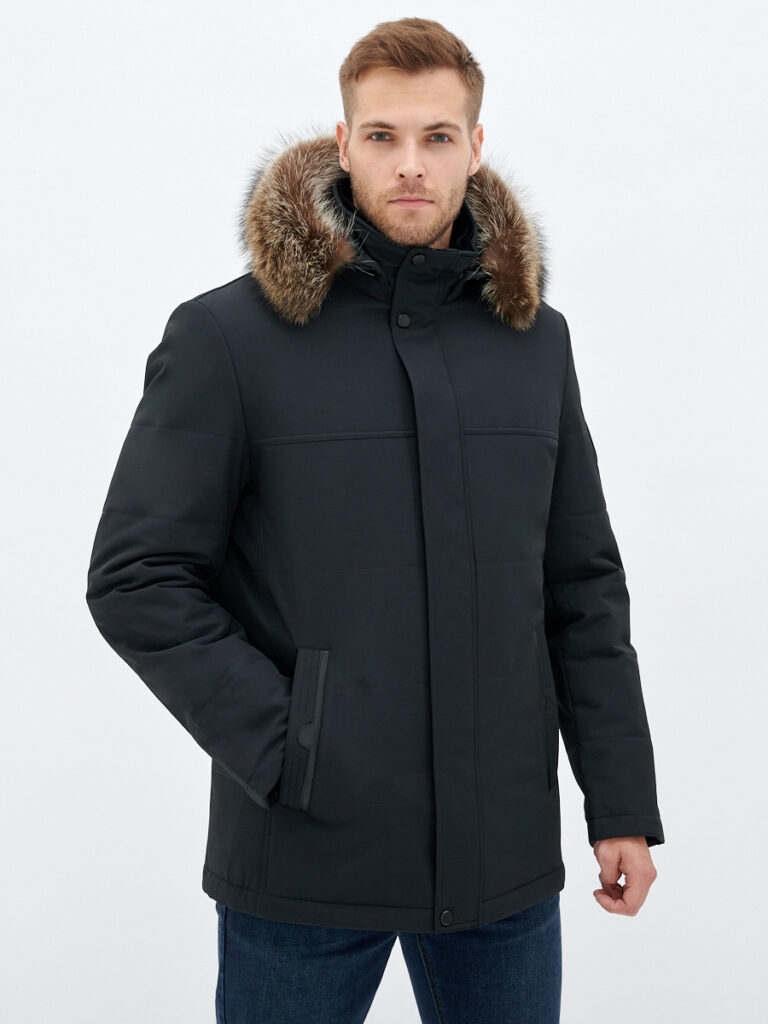 куртка мужская утепленная темно-синяя 1