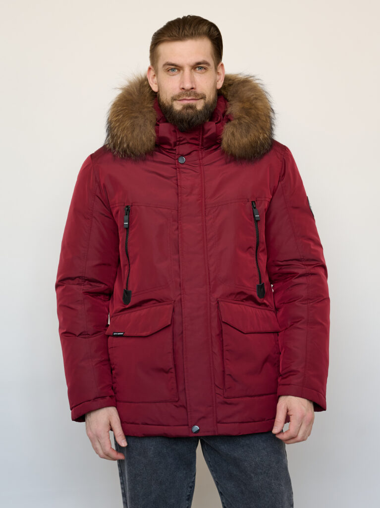 куртка мужская утепленная бордовая 1