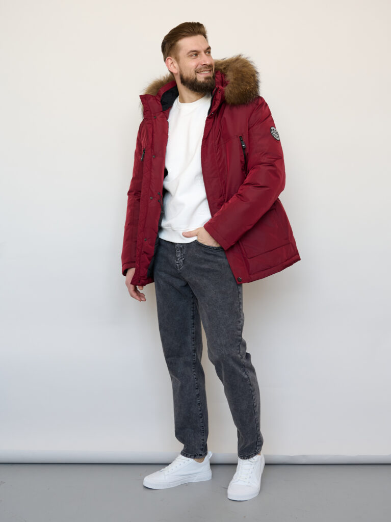 куртка мужская утепленная бордовая 2