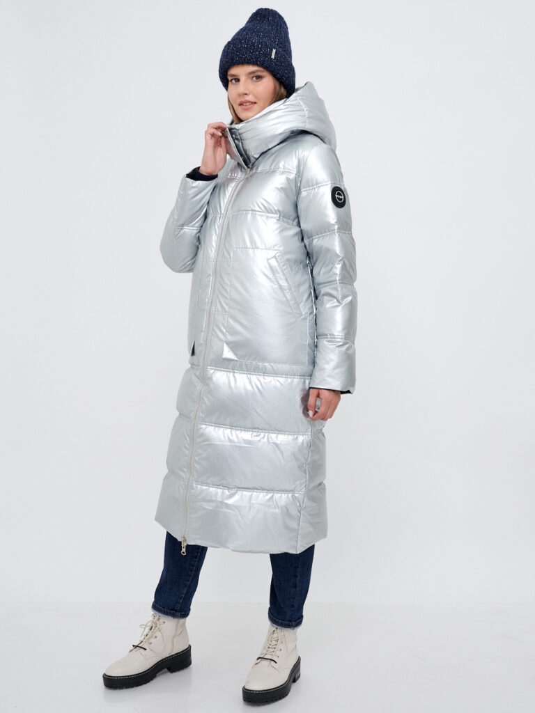 куртка женская утепленная черная-серебро 1
