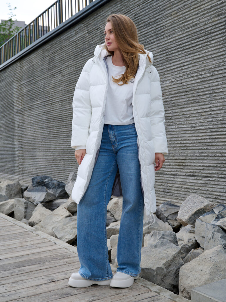 пальто женское утепленное белое 2