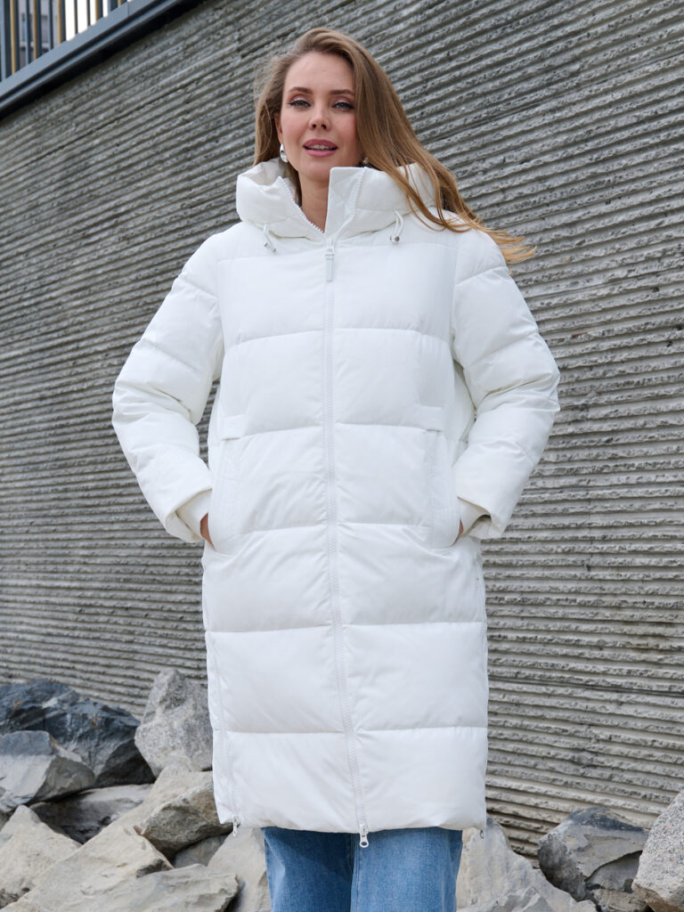 пальто женское утепленное белое 4