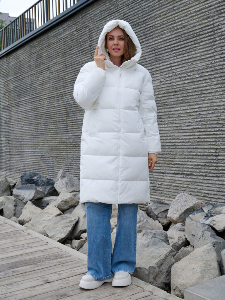пальто женское утепленное белое 7