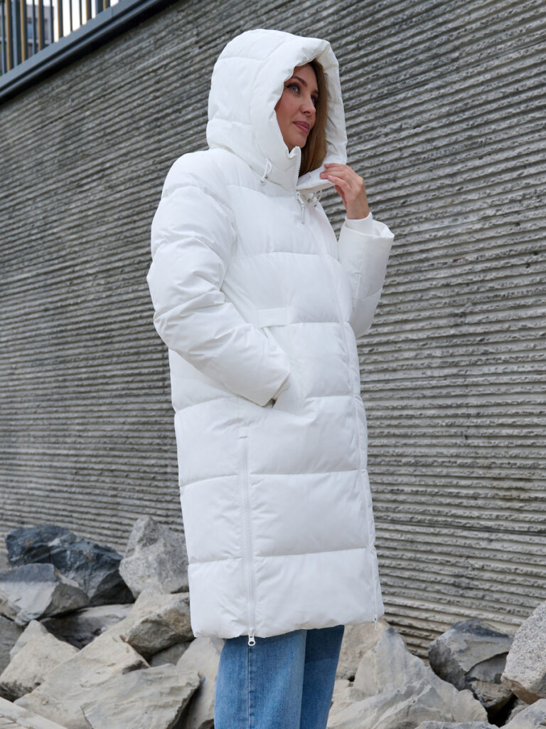 пальто женское утепленное белое 10