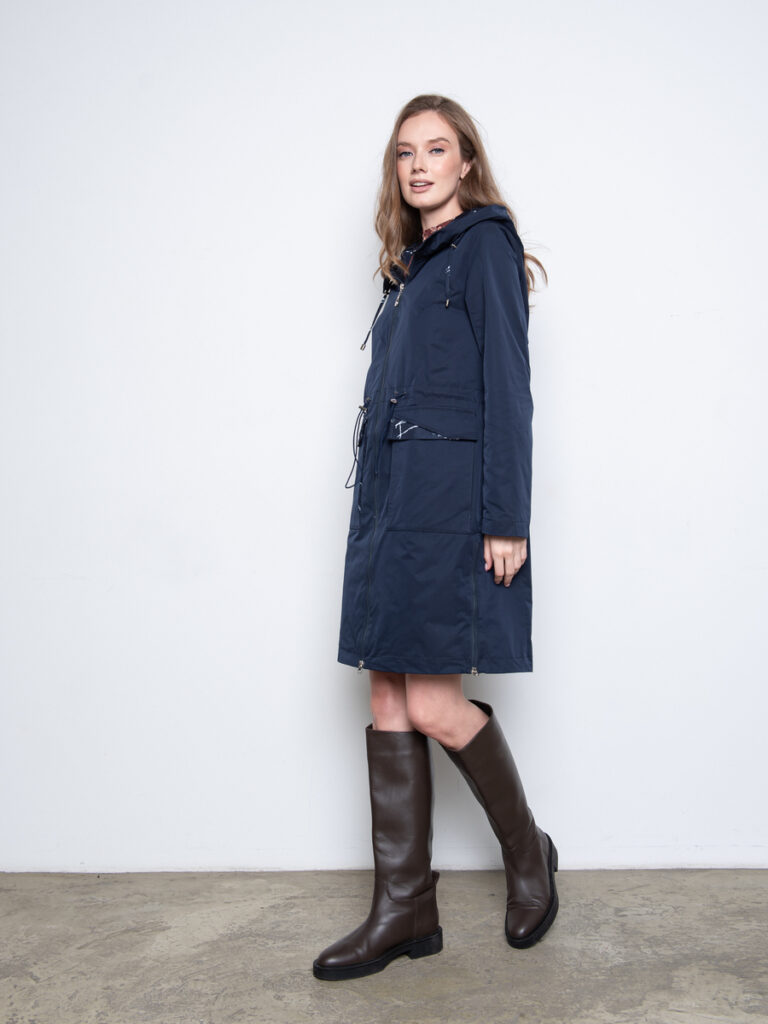 плащ женский темно-синий 2