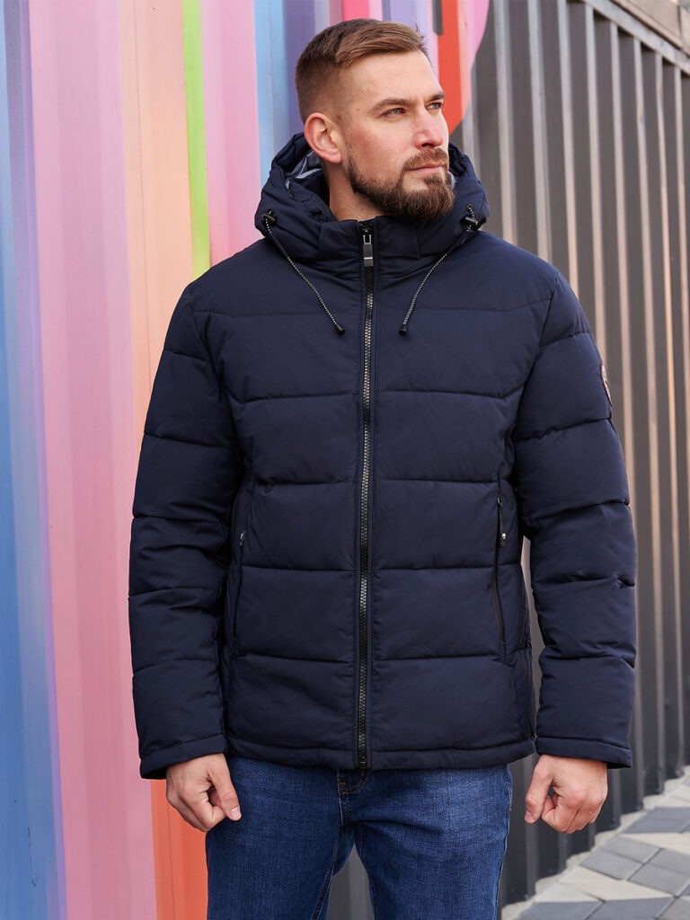 куртка мужская утепленная темно-синяя 1