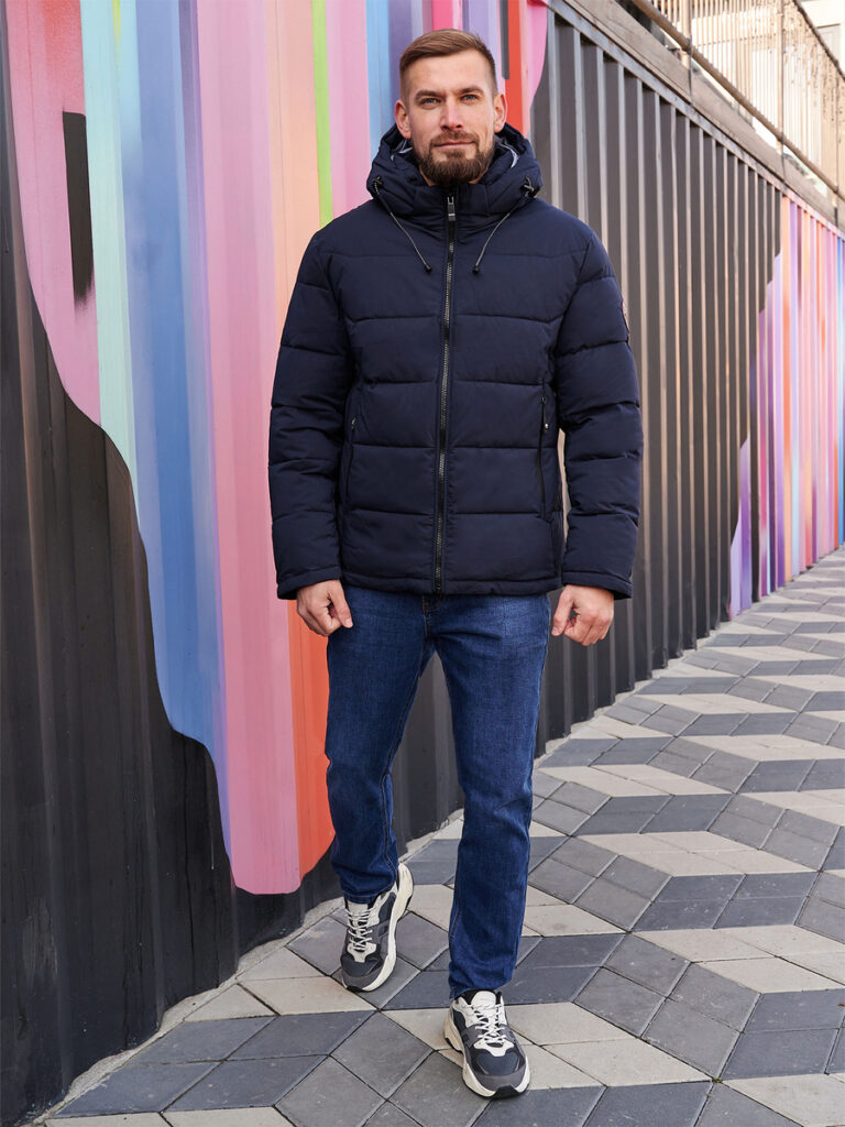 куртка мужская утепленная темно-синяя 2