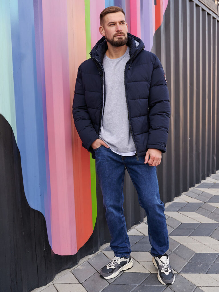 куртка мужская утепленная темно-синяя 5