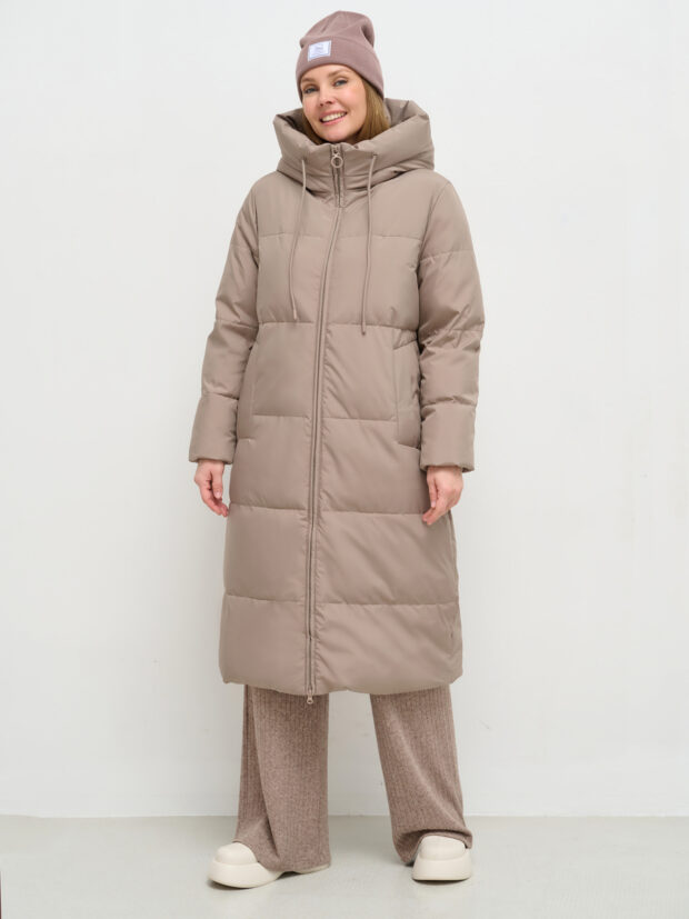 city savani ccs 88905 009 Бежевый Пальто женское утепленное