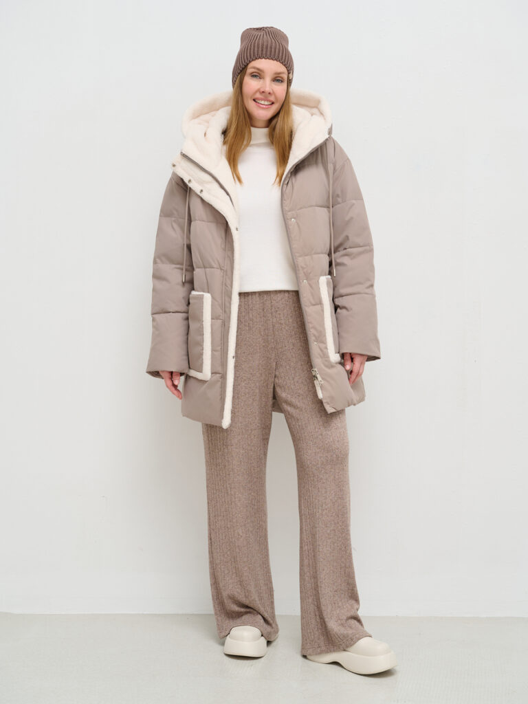 куртка женская утепленная светло-коричневая 2