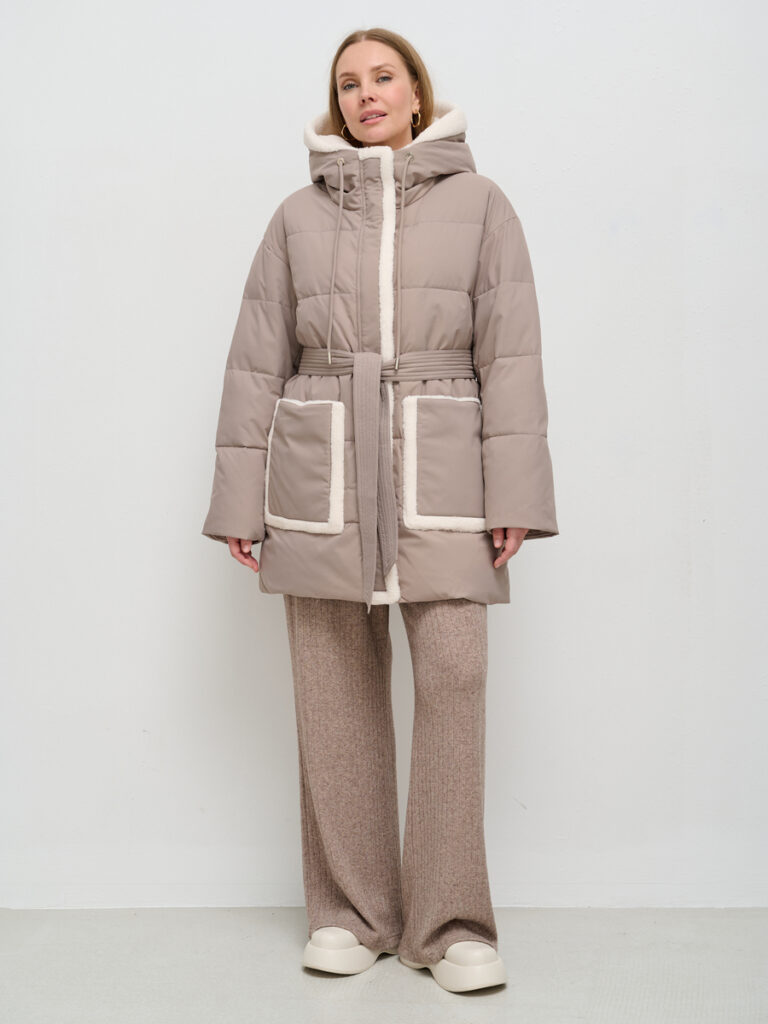 куртка женская утепленная светло-коричневая 3