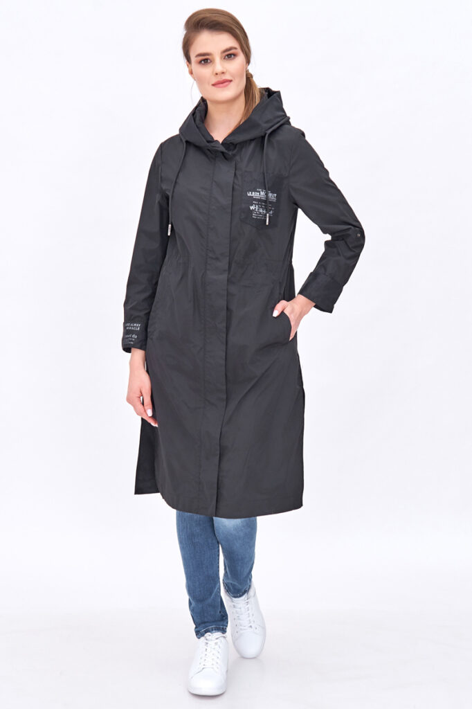 плащ женский черный 1