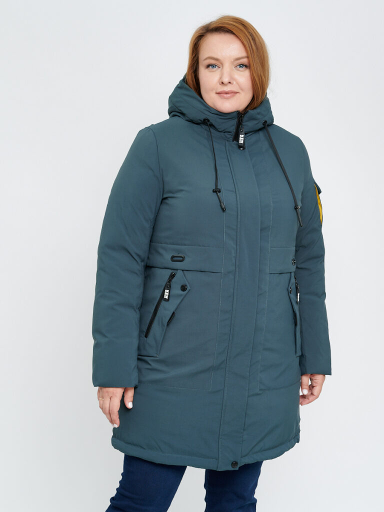 куртка женская утепленная темно-зеленая 1