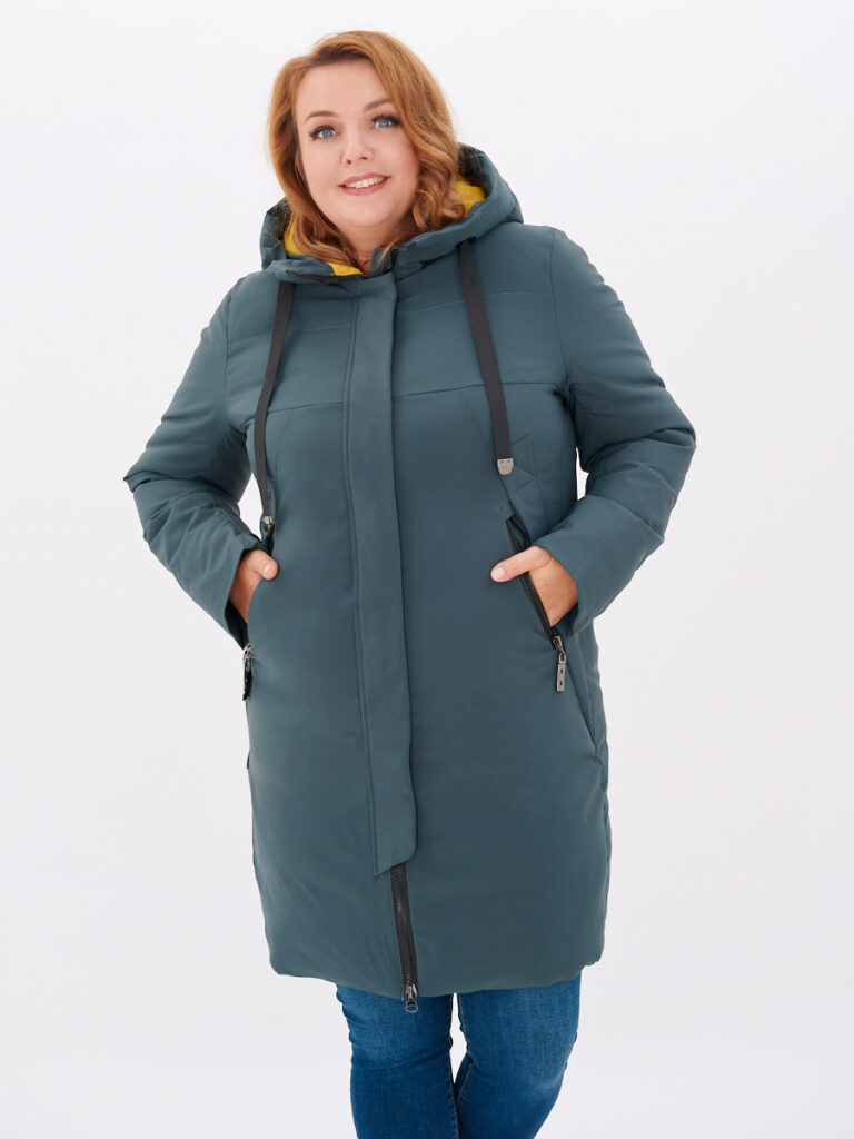 куртка женская утепленная темно-зеленая 1