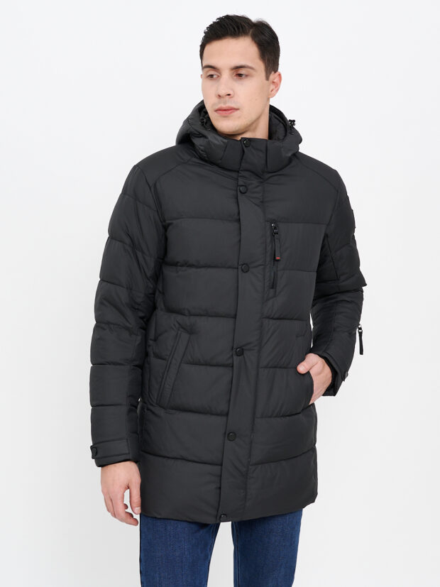 city savani ccs 82121 001 Черный Пальто мужское утепленное