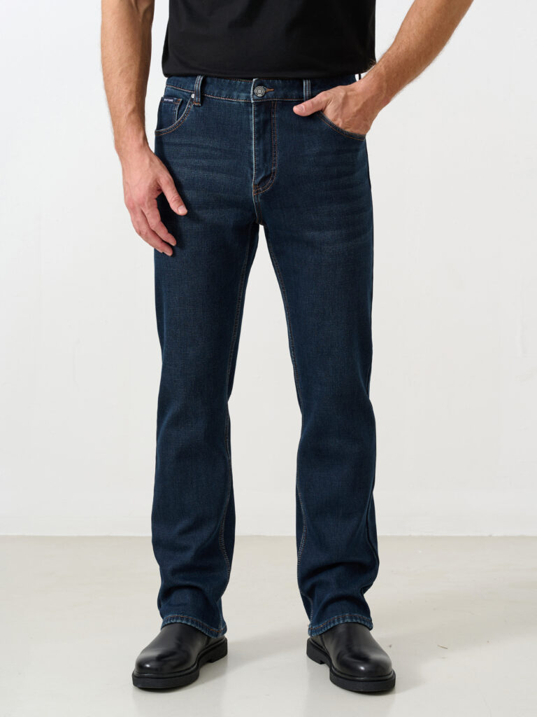 джинсы мужские утепленные темно-синие 1