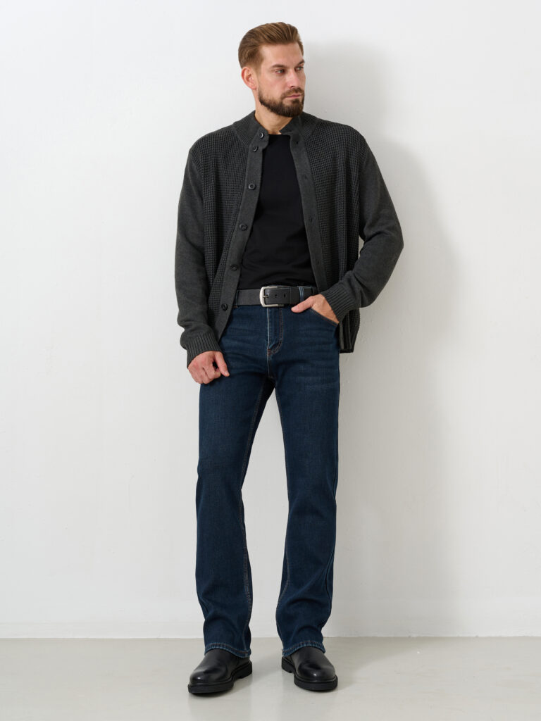 джинсы мужские утепленные темно-синие 2