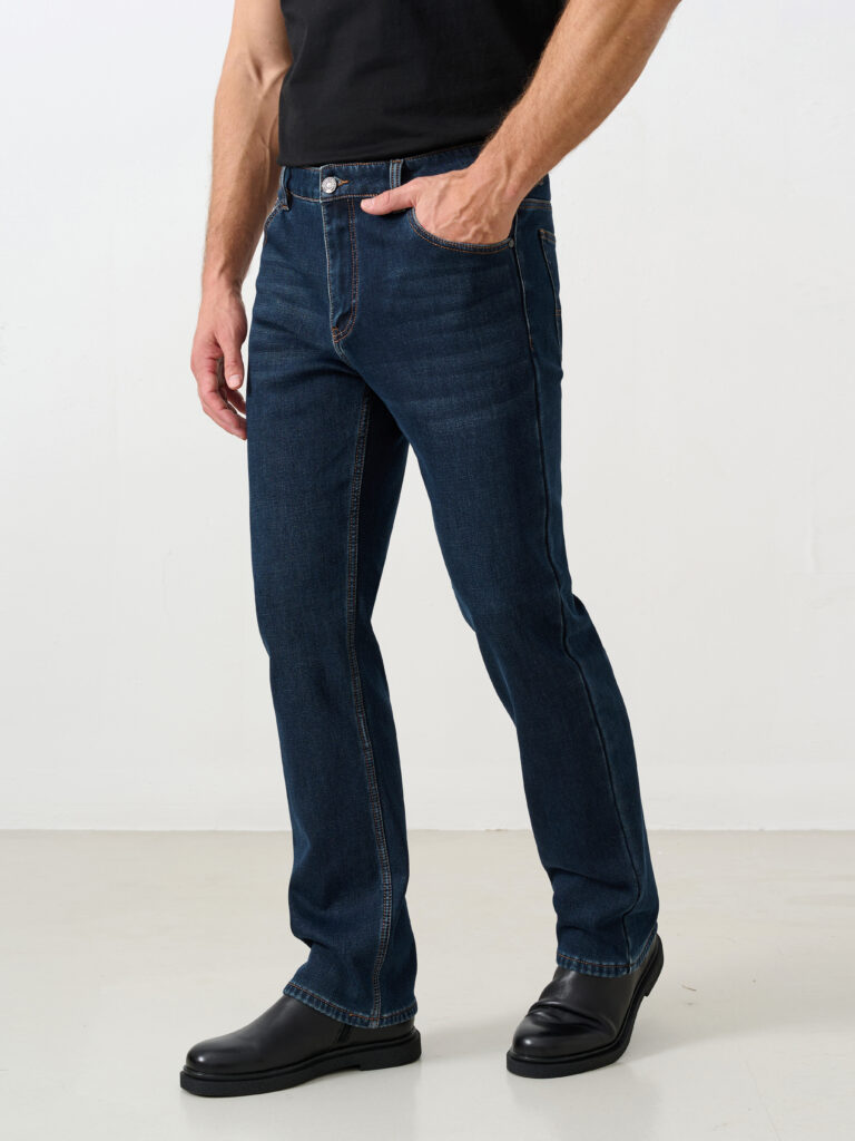 джинсы мужские утепленные темно-синие 3