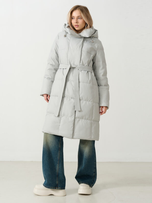city savani ccs 81153 007 Светло серый Пальто женское утепленное