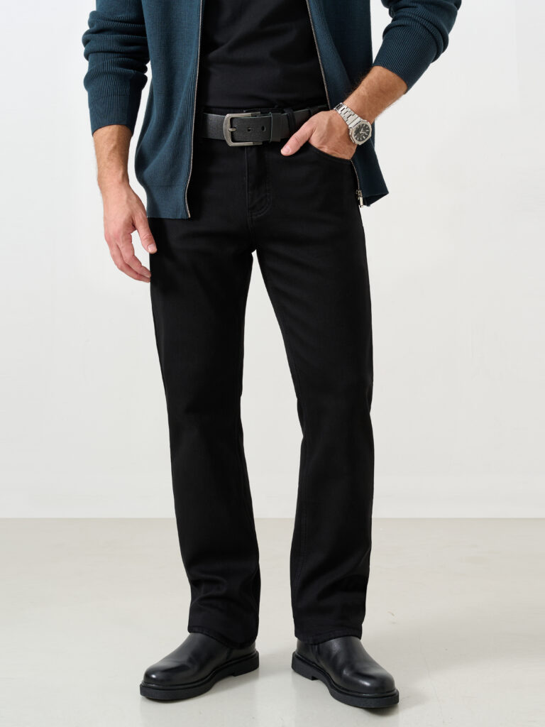 джинсы мужские утепленные черные 1