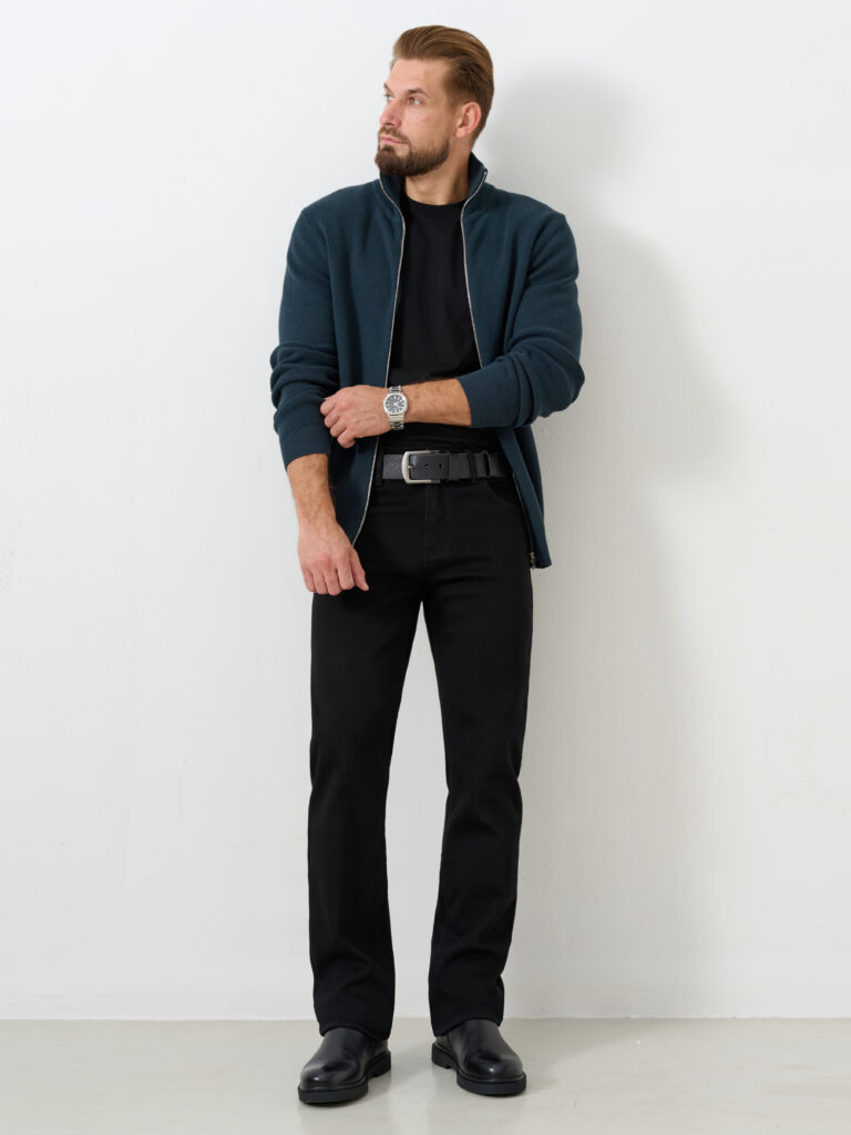 джинсы мужские утепленные черные 2