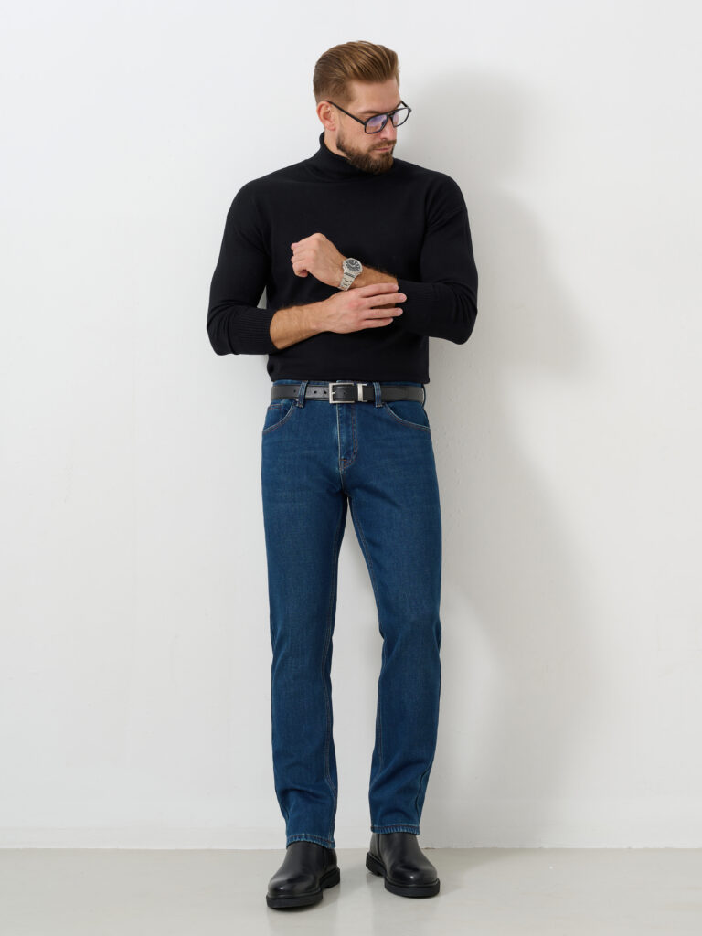 джинсы мужские утепленные синие 2