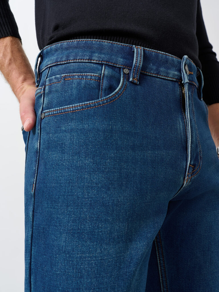 джинсы мужские утепленные синие 5