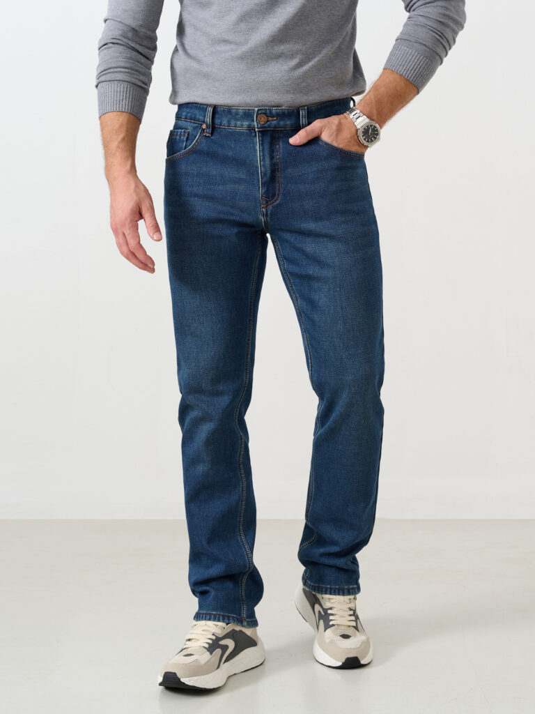 джинсы мужские утепленные синие 1