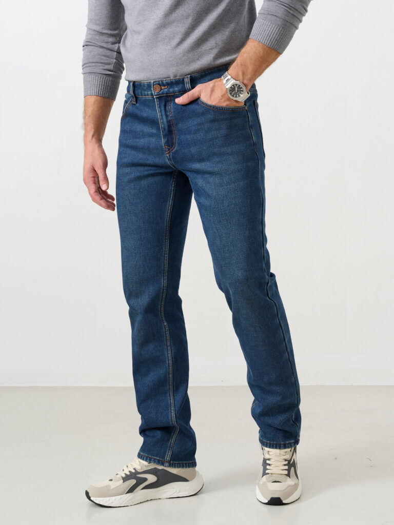 джинсы мужские утепленные синие 3