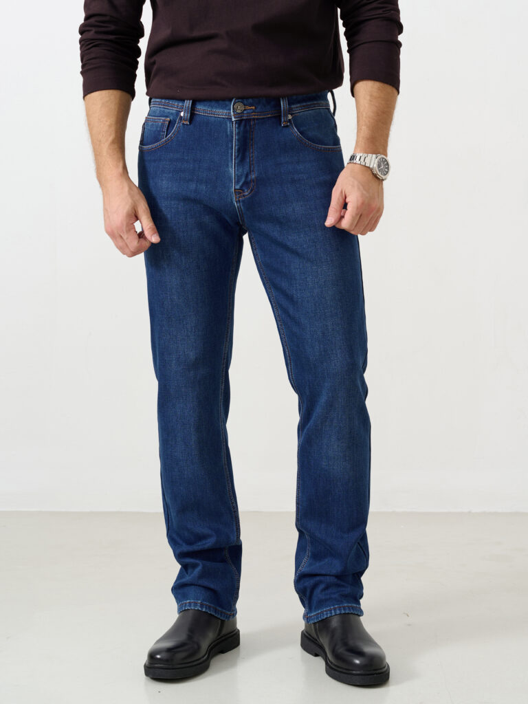 джинсы мужские утепленные синие 1